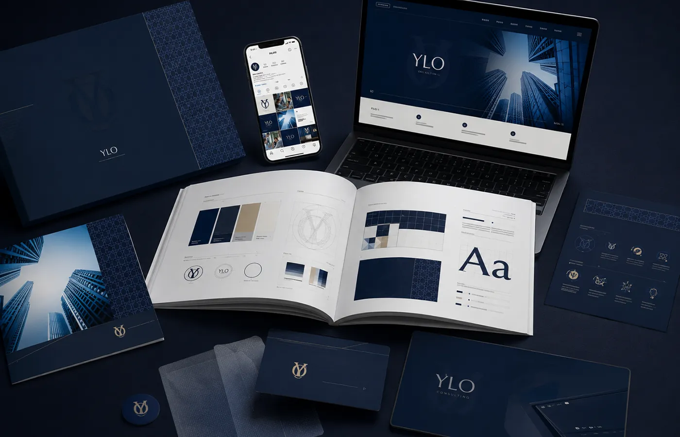 Manual da Marca aplicado YLO Consulting desenvolvido pela Experts Digitais