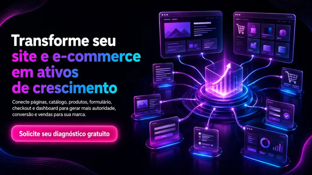 Chamada para contratar criação de sites institucionais e e-commerces com a Experts Digitais