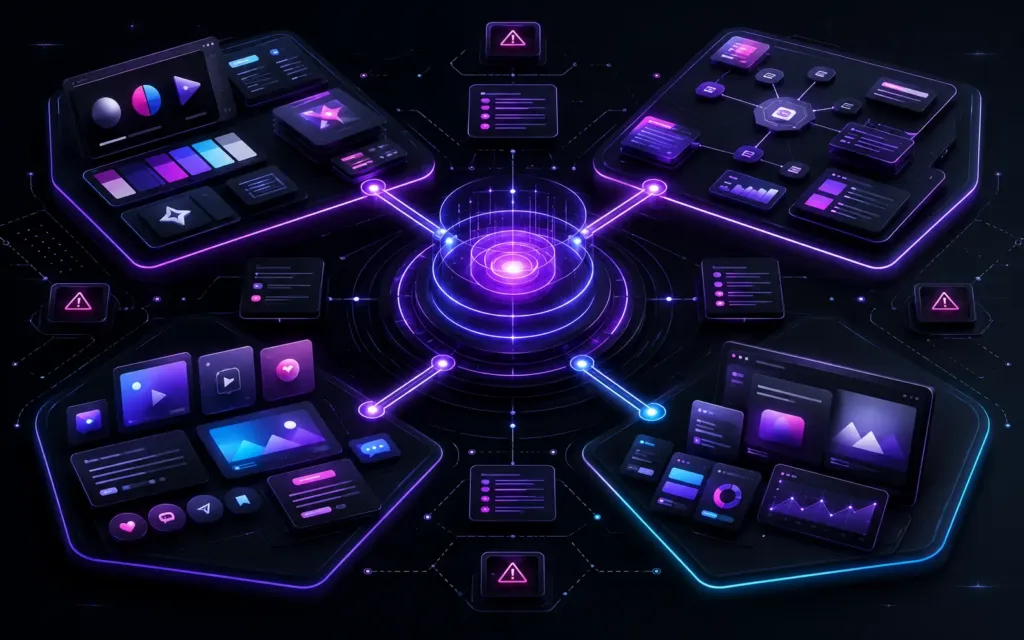 Diagnóstico Digital analisando branding, negócio, presença digital e estrutura própria