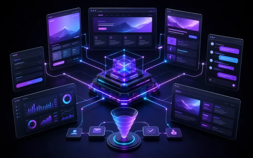 Ativos digitais próprios conectados em uma estrutura da Experts Digitais