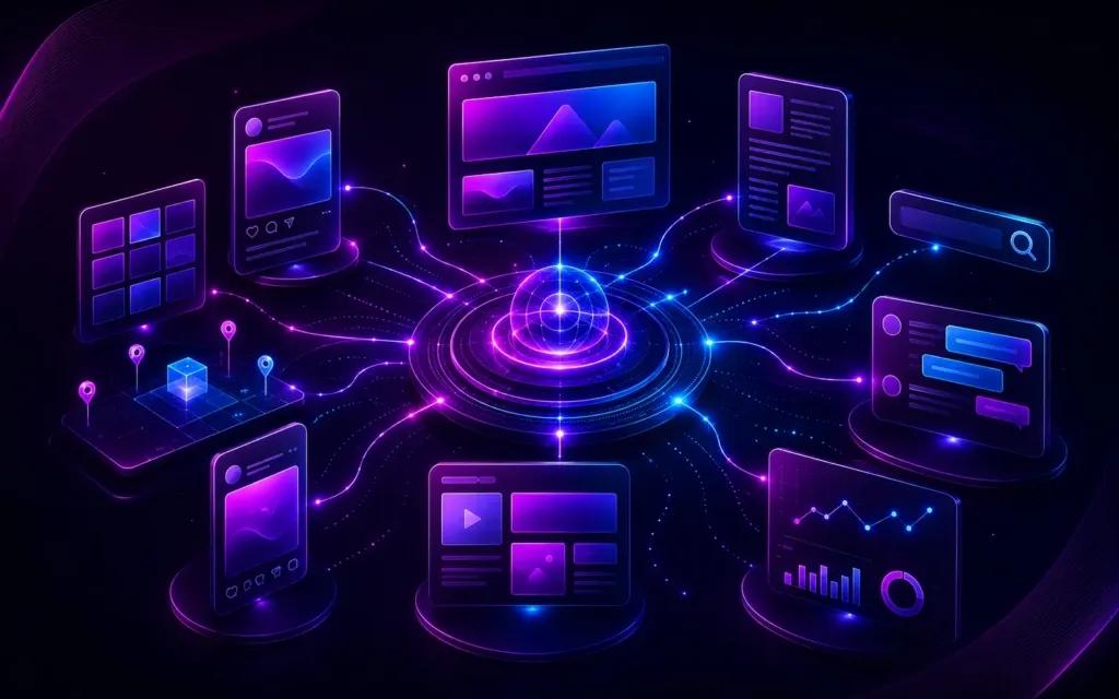 Canais de Presença Digital conectados em uma estratégia da Experts Digitais