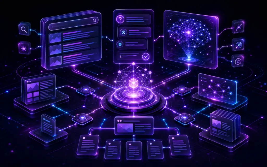 Estratégia de Tráfego Orgânico com SEO, AEO e GEO conectando conteúdo, busca e respostas digitais